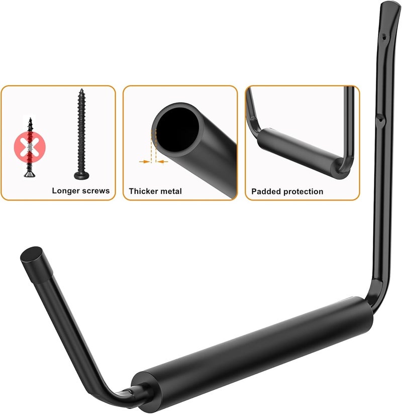 TORACK Kayak Storage Rack, Kayak Wall Mount for Garage Indoor/Outdoor Lightweight Kayaks Holders for Surfboards, Skis, Snowboards, Paddle Boards Holds Up to 50 lbs(Pack of 6) - Image 4